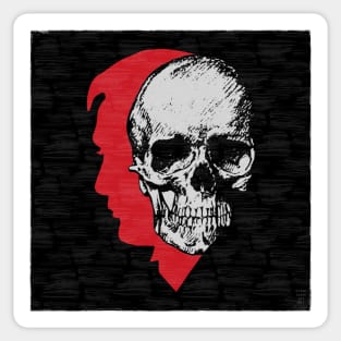 Hannibal Blood Red Profile with Gray Skull Superimposed Sticker